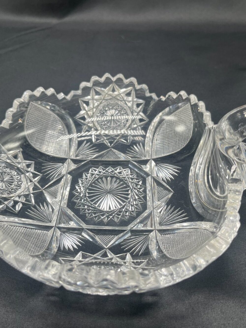 Antique Handled Glass Dish (Nappy or Bon-Bon Dish)